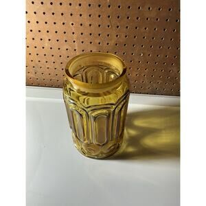 Vintage LE Smith Moon And Stars Amber Glass 9" Large Canister Jar without Lid